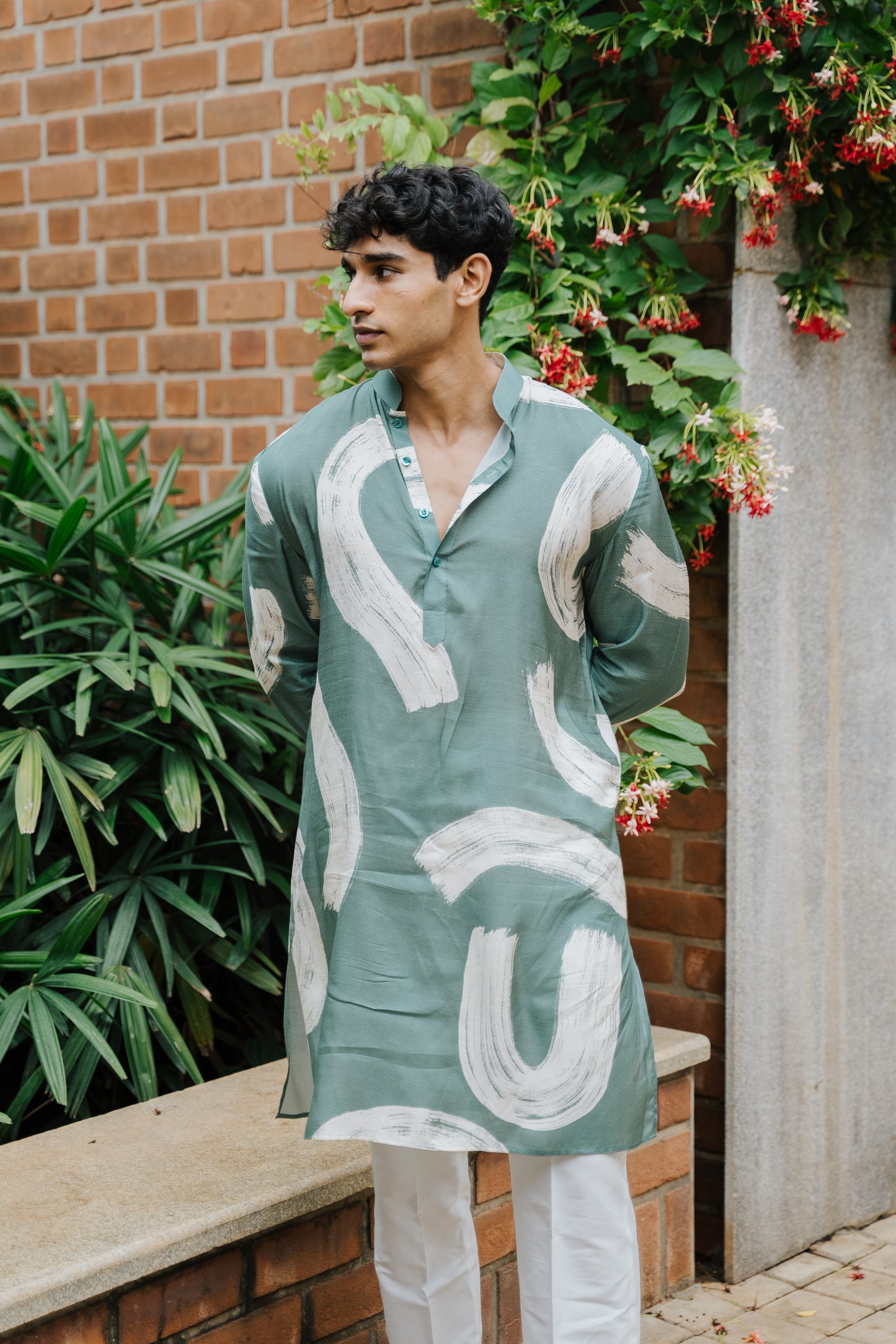 Sage Green Modern Art Kurta