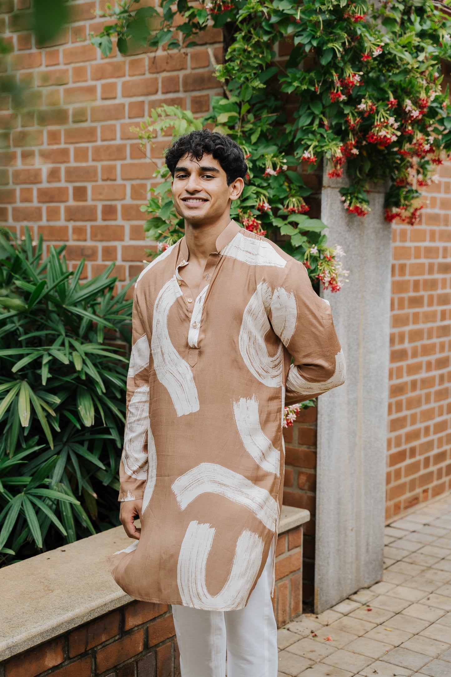 Sand Modern Art Kurta