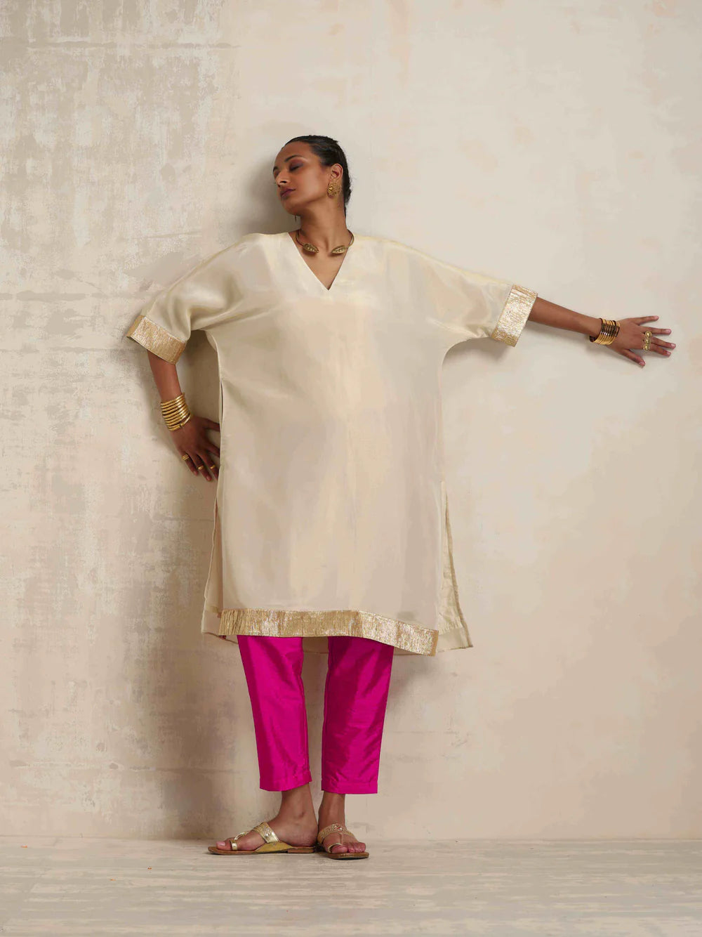 Ivory Tissue Kurta Co-ord Set