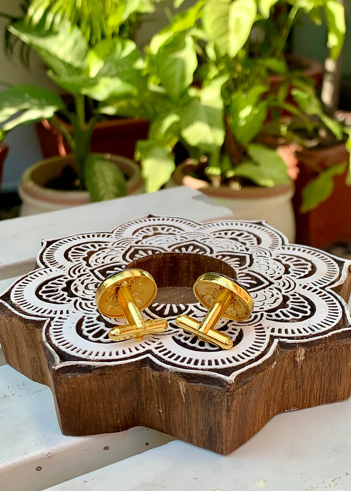 Chidiya hand painted cufflinks