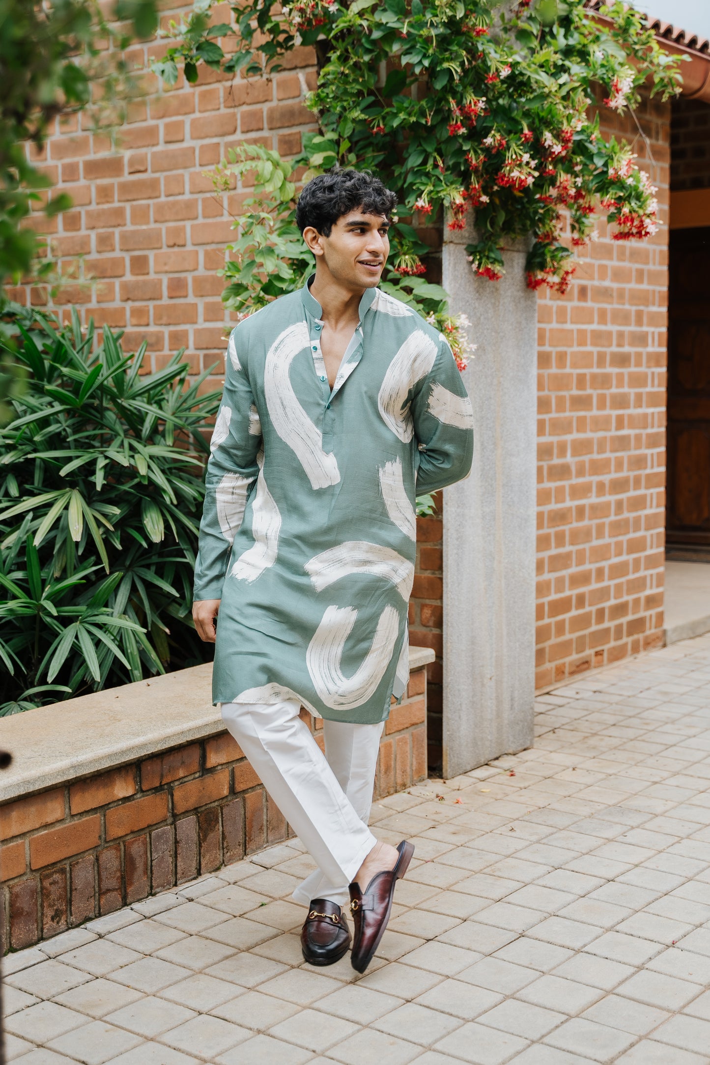 Sage Green Modern Art Kurta