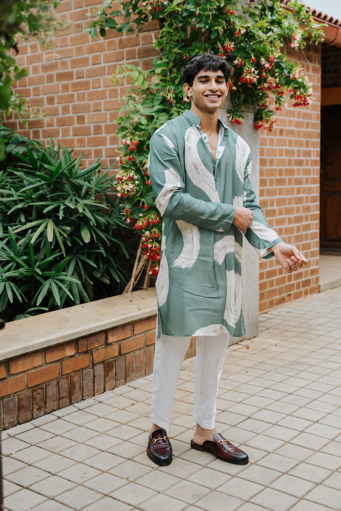 Sage Green Modern Art Kurta
