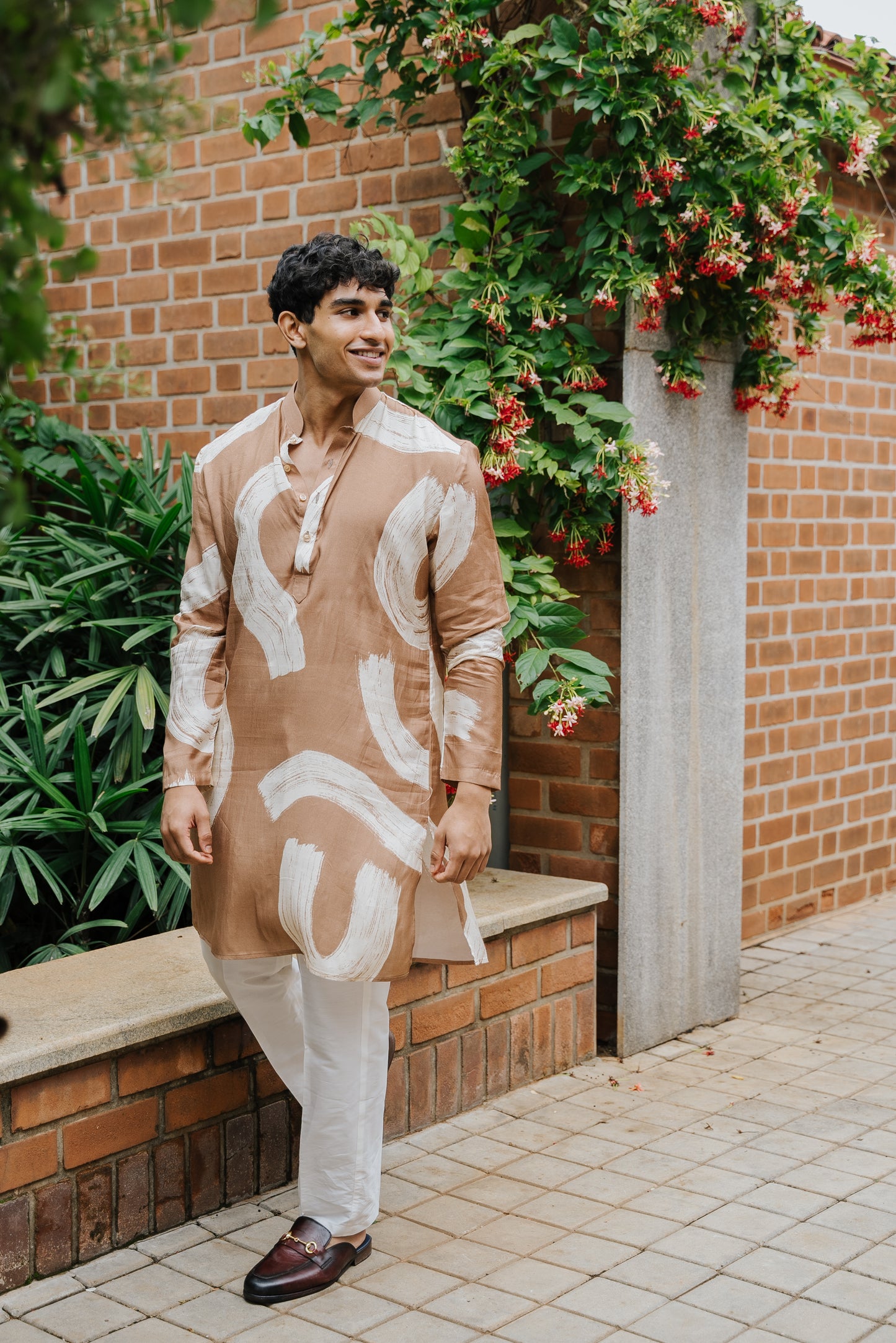 Sand Modern Art Kurta