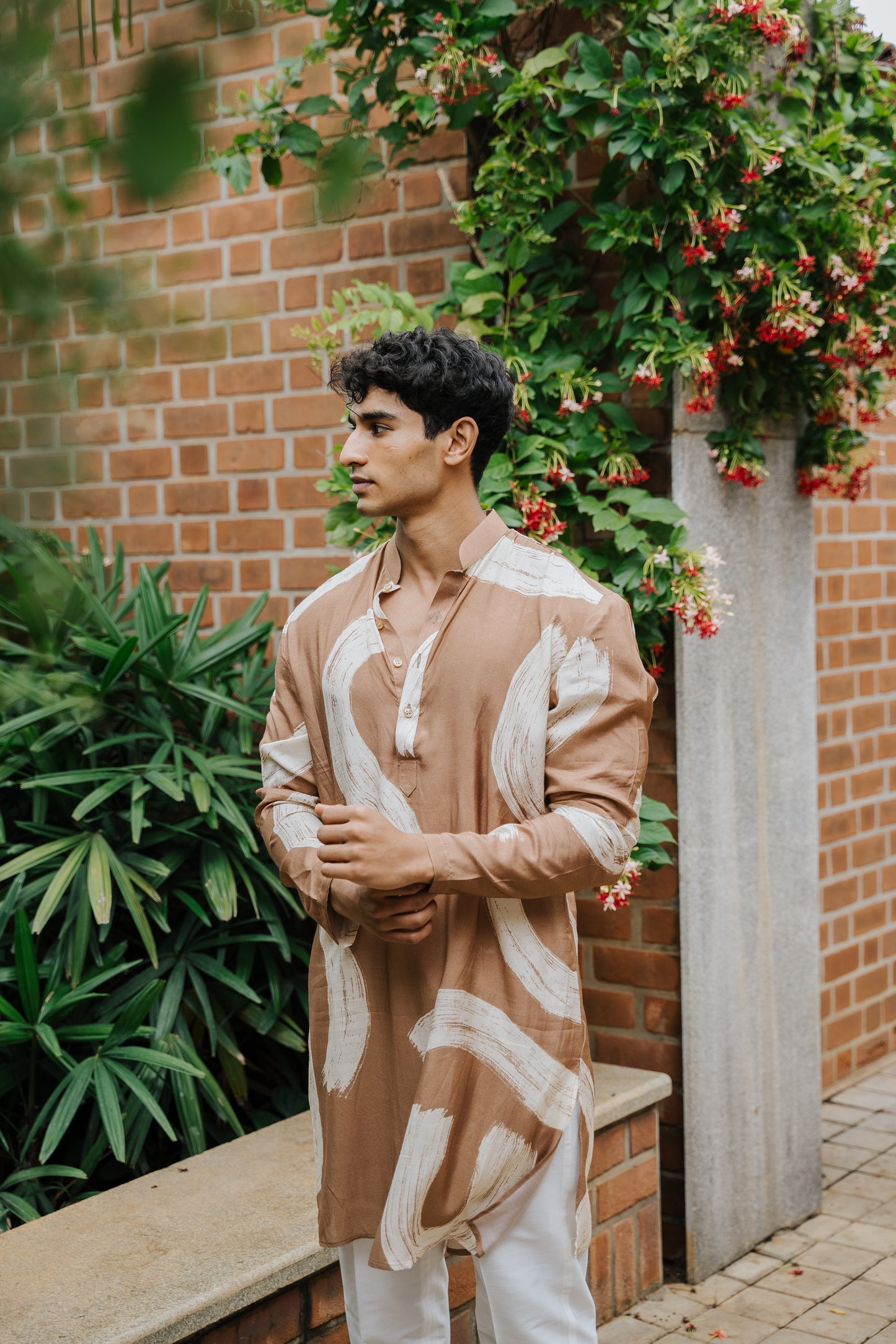Sand Modern Art Kurta