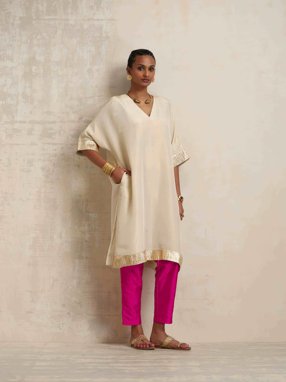 Ivory Tissue Kurta Co-ord Set