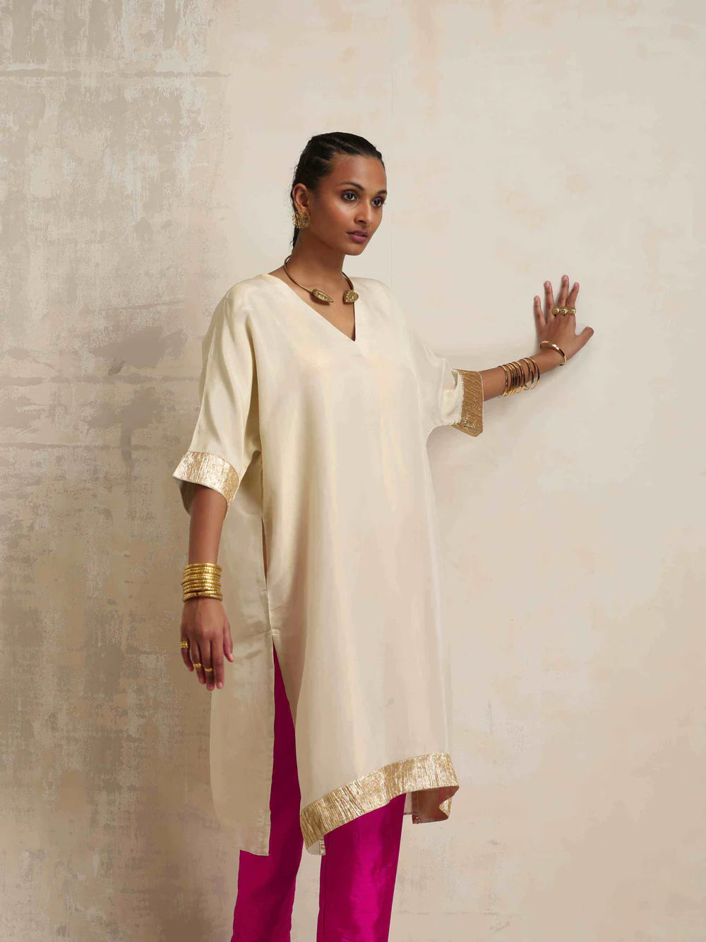 Ivory Tissue Kurta Co-ord Set