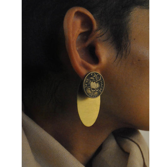 20 Paise Oval Earjackets