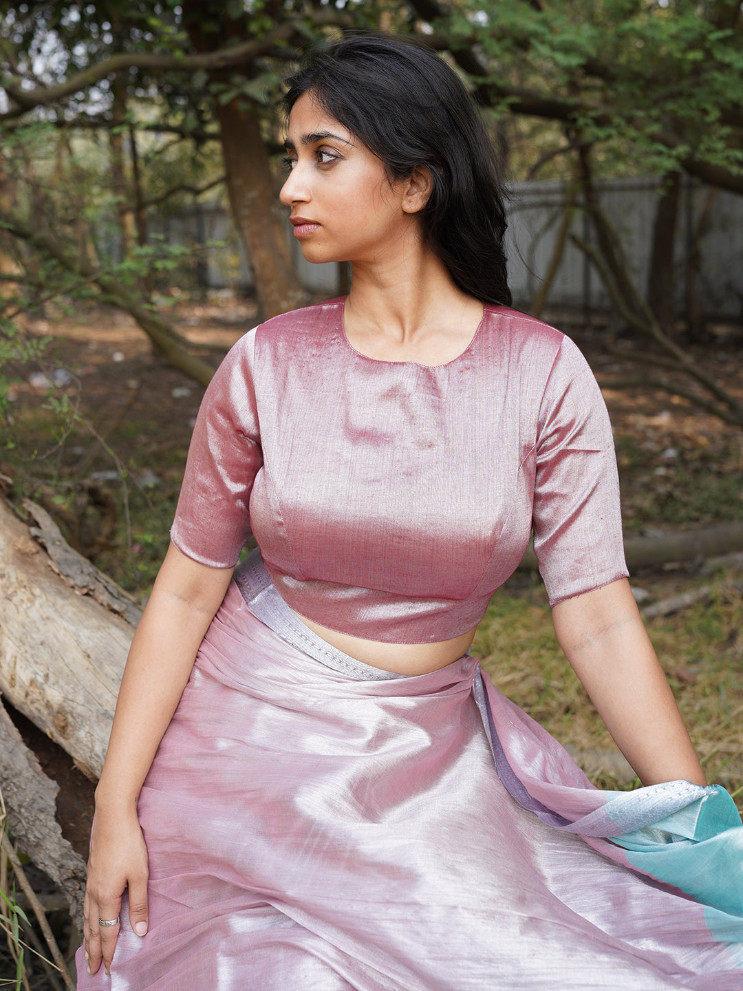 Coffee Caffeine I Pastel Coffee Tissue Saree