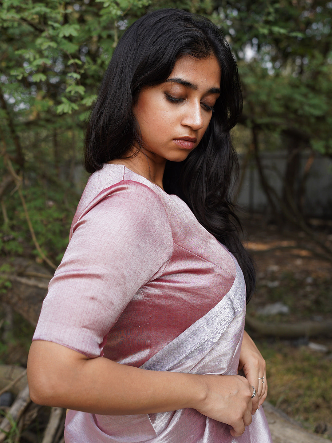 Coffee Caffeine I Pastel Coffee Tissue Saree