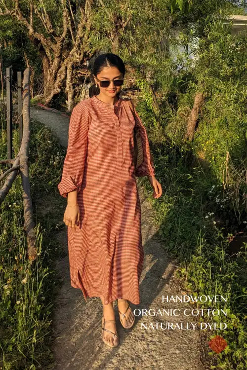 Gopika – Shirt Dress | Naturally Dyed | Handwoven Organic Cotton