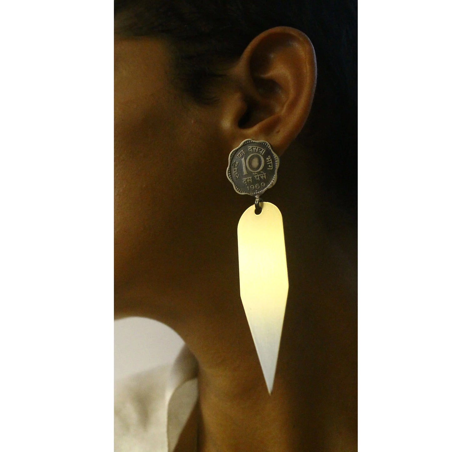10 Paise Axial Earrings