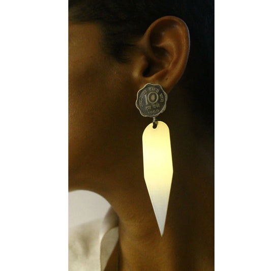 10 Paise Axial Earrings